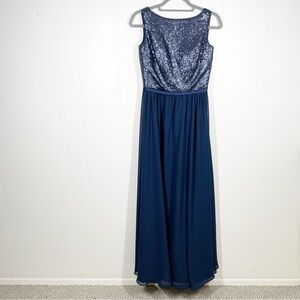 Christina Wu Formal Blue Sleeveless Homecoming HOCO Dress Sequin Top 4